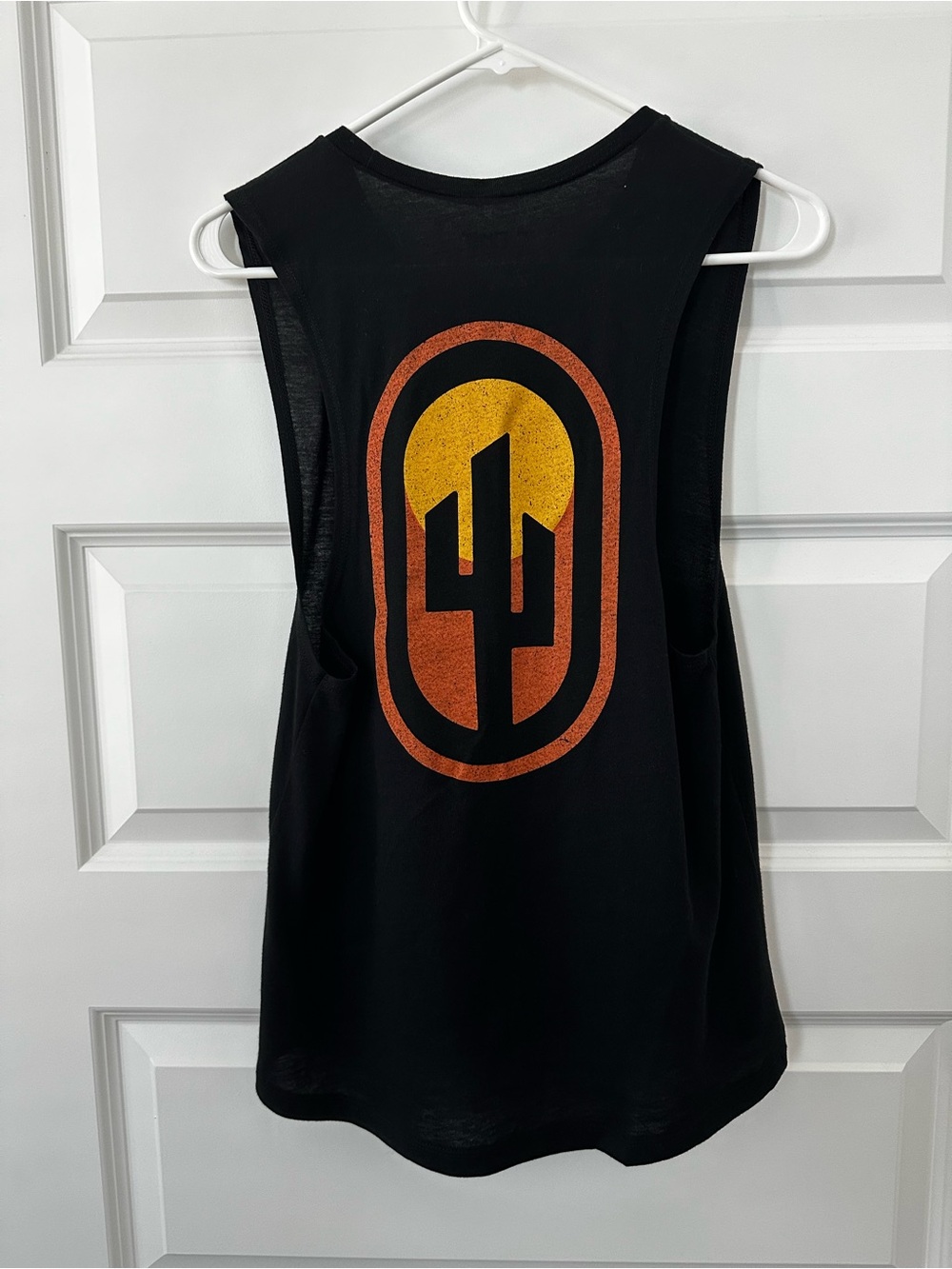 Cactus Black Tank with Orange & Gold Desert Emblem
